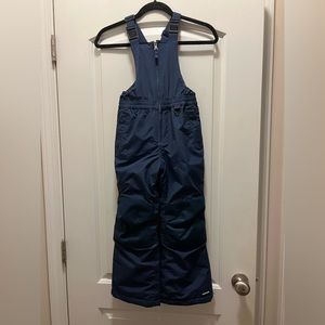 Lands' End Grow-a-Longs Ski Snow Pants Bibs Kid Size 6 Navy Overalls Adjustable